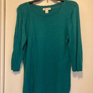 Christopher and Banks L Turquoise Sweater